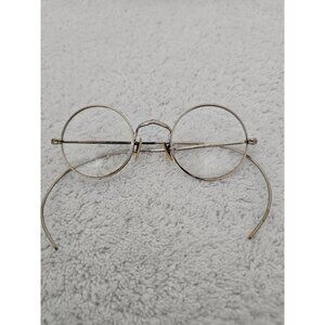 Antique 12K Gold-Filled Eyeglasses with Round Lenses & Nose Pads
